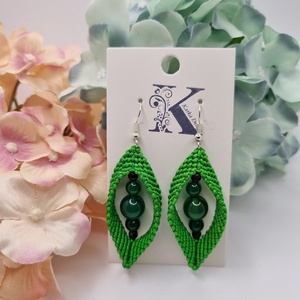 Makramé fülbevaló - Meska.hu