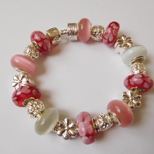 Málnás epres - Pandora stílusú karkötő - ékszer - karkötő - bogyós karkötő - Meska.hu