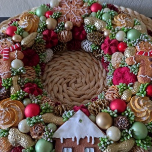 Mézeskalács ajtókopogtató - karácsony - karácsonyi lakásdekoráció - karácsonyi ajtódíszek - Meska.hu