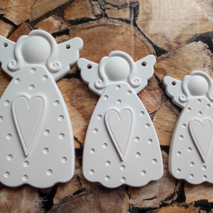 Őrangyalok  kézzel készült szeretet ajándékba, Otthon & Életmód, Dekoráció, Fali és függő dekoráció, Függődísz, Gipszöntés, MESKA