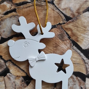 Réni - kézzel készült szeretet ajándékba, Otthon & Életmód, Dekoráció, Fali és függő dekoráció, Függődísz, Gipszöntés, MESKA