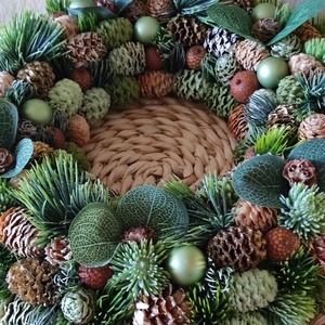 Zöld Lutz ajtókopogtató - karácsony - karácsonyi lakásdekoráció - karácsonyi ajtódíszek - Meska.hu