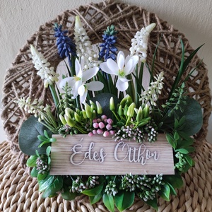 A tavasz virágai ajtókopogtató/fali dísz, Otthon & Életmód, Dekoráció, Ajtó- és ablak dekoráció, Ajtódísz & Kopogtató, Virágkötés, MESKA