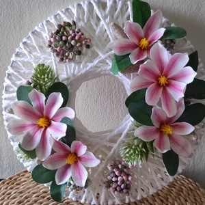 Magnóliák ajtókopogtató/fali dísz, Otthon & Életmód, Dekoráció, Ajtó- és ablak dekoráció, Ajtódísz & Kopogtató, Virágkötés, MESKA