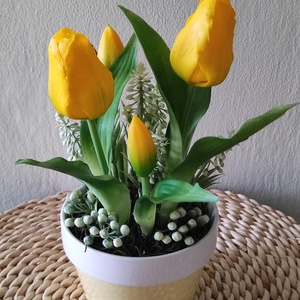 Sárga tulipánok - otthon & életmód - dekoráció - asztal és polc dekoráció - asztaldísz - Meska.hu