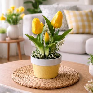 Sárga tulipánok - otthon & életmód - dekoráció - asztal és polc dekoráció - asztaldísz - Meska.hu