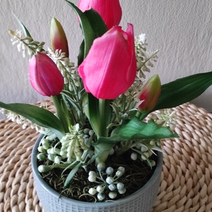 Pink tulipánok - otthon & életmód - dekoráció - asztal és polc dekoráció - asztaldísz - Meska.hu