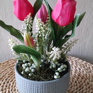 Pink tulipánok - otthon & életmód - dekoráció - asztal és polc dekoráció - asztaldísz - Meska.hu