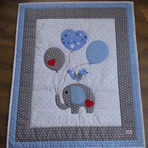 Elefántos patchwork takaró szett - otthon & életmód - babaszoba, gyerekszoba - babatakaró, gyerek pléd - Meska.hu
