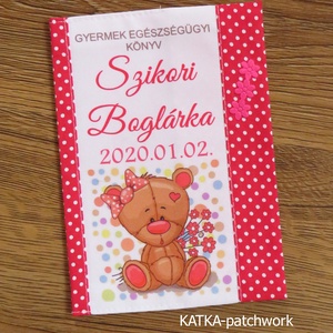 Gyermek egészségügyi könyv borító-lány maci - otthon & lakás - papír írószer - egészségügyi kiskönyv borító - Meska.hu