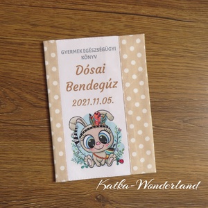 Gyermek egészségügyi könyv borító-indián nyuszi, Otthon & Életmód, Papír, írószer, Egészségügyi kiskönyv borító, Varrás, MESKA