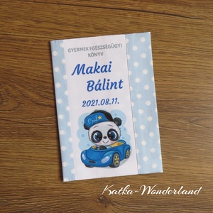 Gyermek egészségügyi könyv borító-panda autóban - otthon & lakás - papír írószer - egészségügyi kiskönyv borító - Meska.hu