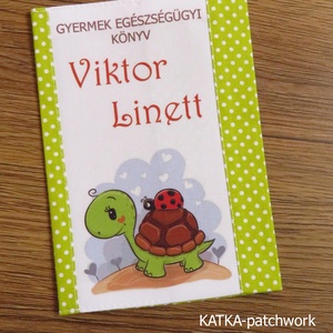 Gyermek egészségügyi könyv borító-teknős katicával - Meska.hu