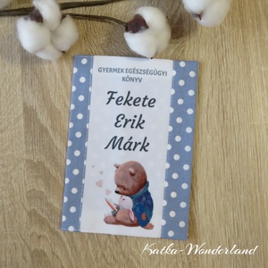 Gyermek egészségügyi könyv borító-maci nyuszival - otthon & életmód - papír, írószer - egészségügyi kiskönyv borító - Meska.hu