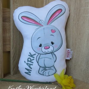 Forma párna-fehér nyuszi - otthon & életmód - babaszoba, gyerekszoba - gyerek díszpárna - Meska.hu