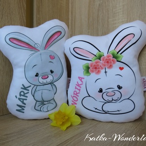 Forma párna-fehér nyuszi - otthon & életmód - babaszoba, gyerekszoba - gyerek díszpárna - Meska.hu