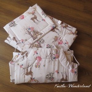 Ovis takaró lapos párnáva- rózsaszín szarvas - játék & sport - ovis felszerelés - ovis ágynemű - Meska.hu