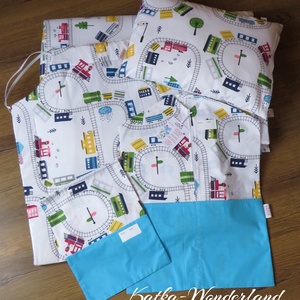 Gumis bélelt derékalj, ovis fektető-vonatok - játék & sport - ovis felszerelés - ovis lepedő - Meska.hu