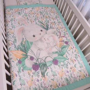 Készleten! Prémium baba takaró szett-mezei nyuszik - baba - mama - baba ágynemű - babatakaró, gyerek pléd - Meska.hu