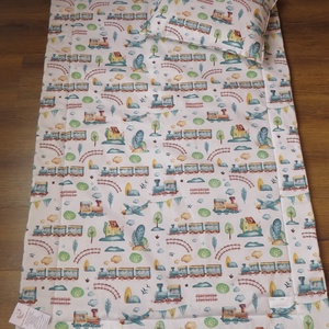 Ovis ágynemű kispárnával-vonatok és repülők - játék & sport - ovis felszerelés - ovis ágynemű - Meska.hu