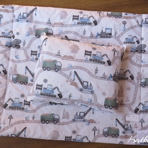 Ovis ágynemű kispárnával-kékes munkagépek - Meska.hu