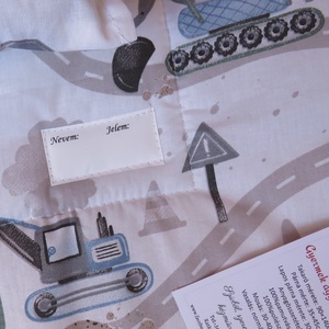 Ovis ágynemű kispárnával-kékes munkagépek - játék & sport - ovis felszerelés - ovis ágynemű - Meska.hu