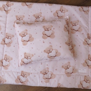 Ovis ágynemű szett-maci szívvel, Baba - mama, Baba ágynemű, Babatakaró, gyerek pléd, Varrás, MESKA