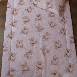 Ovis ágynemű szett-maci szívvel - baba - mama - baba ágynemű - babatakaró, gyerek pléd - Meska.hu