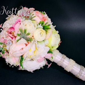 Örök Igen � Ékszerekkel díszített prémium menyasszonyi örökcsokor, Esküvő, Menyasszonyi- és dobócsokor, , MESKA