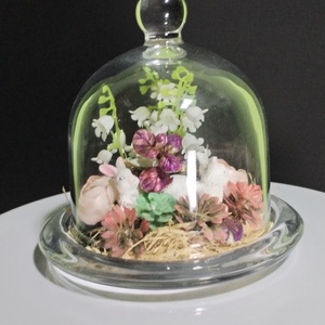 Tavaszi Világ Üvegbúra Alatt   Húsvéti Miniatűr, Ünnepi díszek, dekorációk, Húsvéti asztaldíszek, Húsvéti díszek és dekorációk, Virágkötés, MESKA