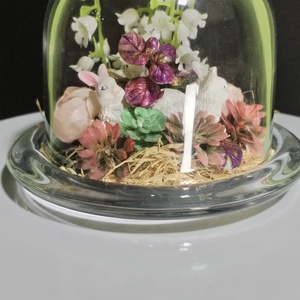 Tavaszi Világ Üvegbúra Alatt   Húsvéti Miniatűr - ünnepi díszek, dekorációk - húsvéti díszek és dekorációk - húsvéti asztaldíszek - Meska.hu