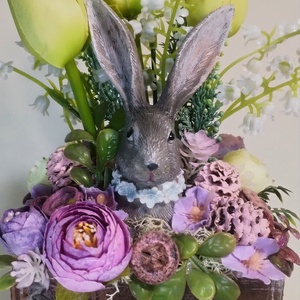 Tavaszi Rét � Egyedi, Kézzel Festett Vintage Asztaldísz - ünnepi díszek, dekorációk - húsvéti díszek és dekorációk - húsvéti virágos díszek - Meska.hu