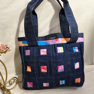 Patchwork Couture � Prémium Újrahasznosított Farmer Táska �  Ez a különleges darab a modern fenntarthatóság és a kézműve - táska & tok - táska szett - Meska.hu