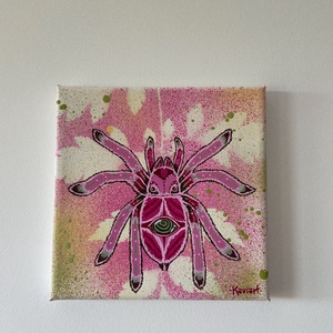 Pink tarantula (vászon festmény) - művészet - festmény - festmény vegyes technika - Meska.hu