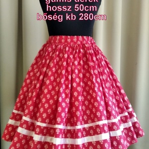 Gyermek néptánc szoknya 50 cm piros-bordó - ruha & divat - babaruha & gyerekruha - szoknya - Meska.hu