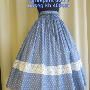 Felnőtt néptánc szoknya 75cm kék - ruha & divat - női ruha - szoknya - Meska.hu
