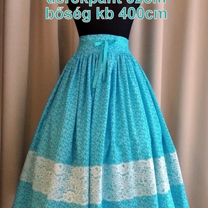 Felnőtt néptánc szoknya 75cm kék - ruha & divat - női ruha - szoknya - Meska.hu