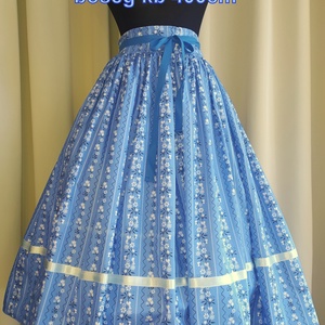 Felnőtt néptánc szoknya 75cm kék - ruha & divat - női ruha - szoknya - Meska.hu