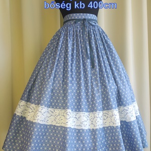 Felnőtt néptánc szoknya 75cm kék - ruha & divat - női ruha - szoknya - Meska.hu