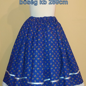 Gyermek néptánc szoknya 55 cm kék - ruha & divat - gyerekruha - szoknya - Meska.hu