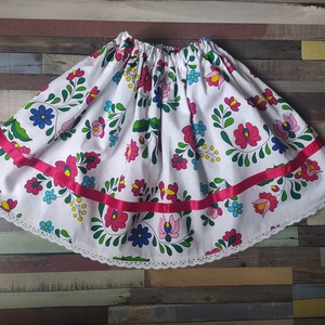 Kisgyermek néptánc szoknya 30 cm fehér mitás - ruha & divat - babaruha & gyerekruha - szoknya - Meska.hu
