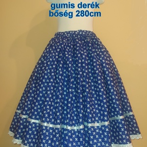 Gyermek néptánc szoknya 55 cm kék - ruha & divat - gyerekruha - szoknya - Meska.hu