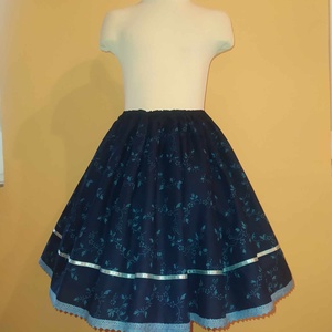 Gyermek néptánc szoknya 40 cm kék - ruha & divat - gyerekruha - szoknya - Meska.hu