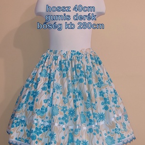 Gyermek néptánc szoknya 40 cm kék - ruha & divat - gyerekruha - szoknya - Meska.hu