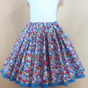 Gyermek néptánc szoknya 40 cm kék - ruha & divat - gyerekruha - szoknya - Meska.hu