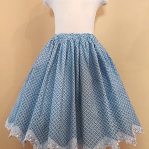 Gyermek néptánc szoknya 40 cm kék - ruha & divat - gyerekruha - szoknya - Meska.hu