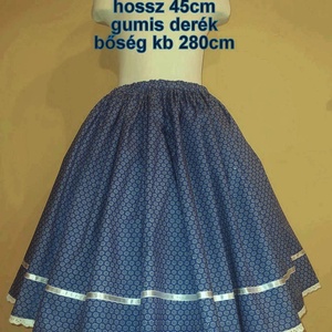 Gyermek néptánc szoknya 45 cm kék - ruha & divat - gyerekruha - szoknya - Meska.hu
