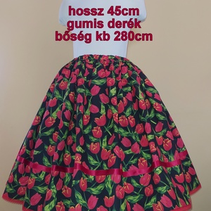 Gyermek néptánc szoknya 45 cm piros, bordó - Meska.hu
