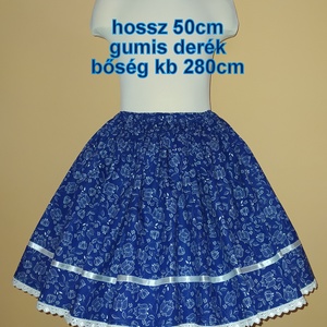 Gyermek néptánc szoknya 50 cm kék - Meska.hu