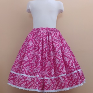 Gyermek néptánc szoknya 35 cm rózsaszín - Meska.hu